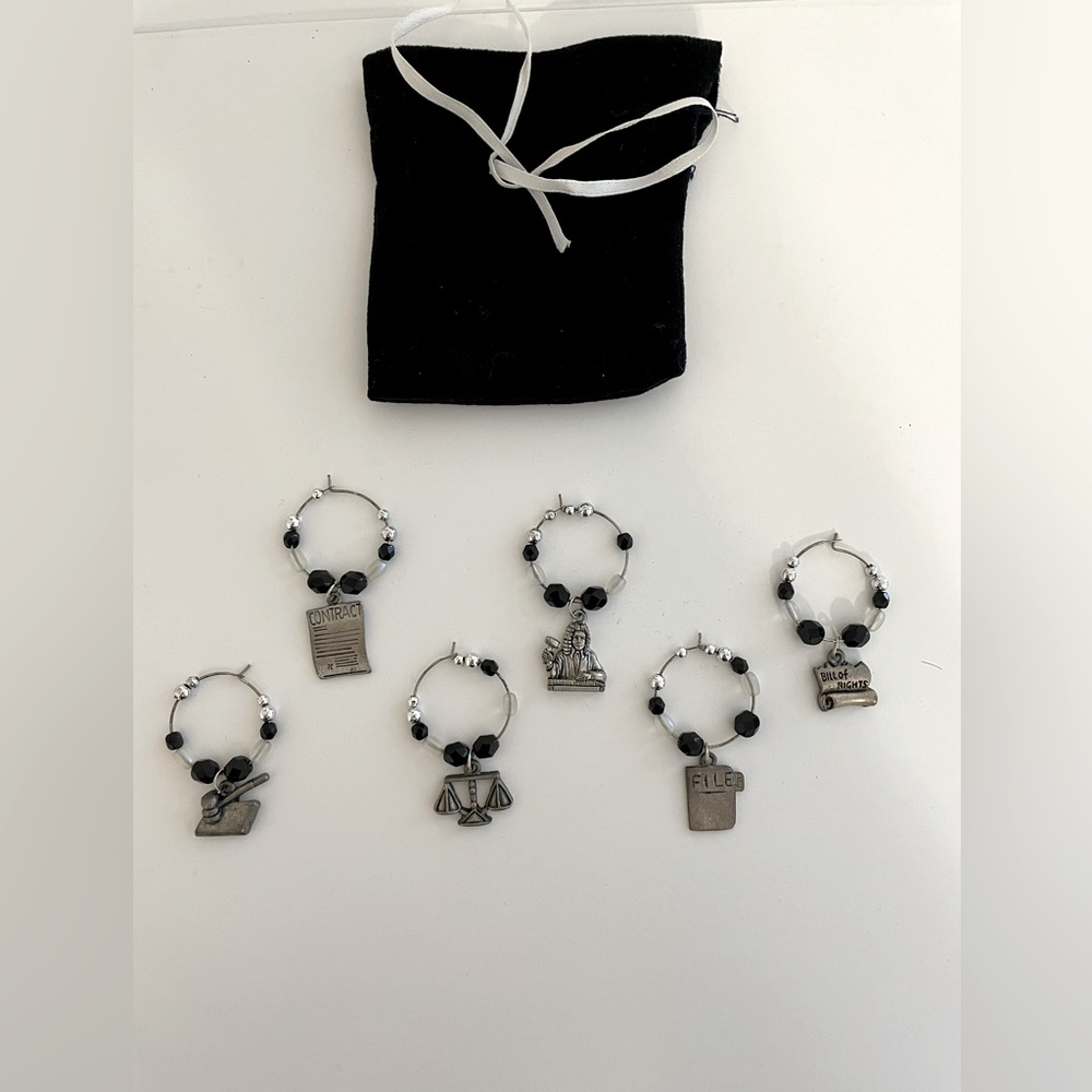 Legal Lawyer Attorney Wine Glass Charms